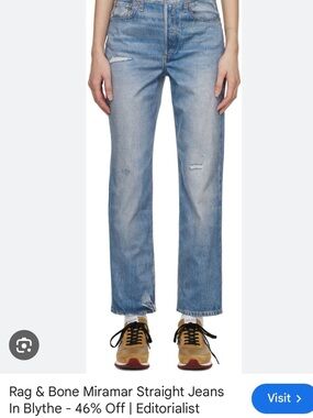 rag & bone Miramar Straight Leg Jeans in light blue
